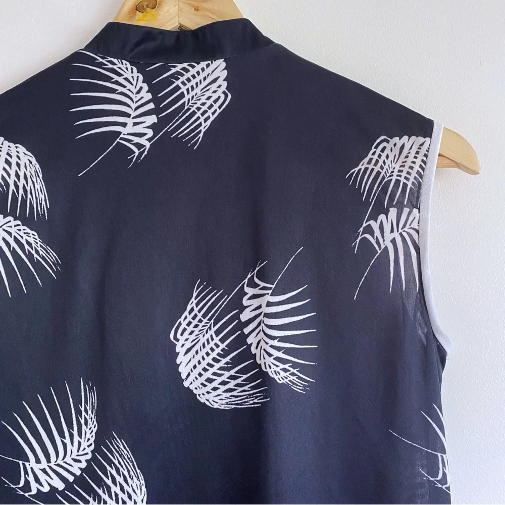 Vintage Pleskin Black White Leaf Print Dress - Picture 13 of 17